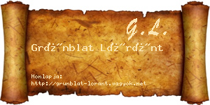 Grünblat Lóránt névjegykártya